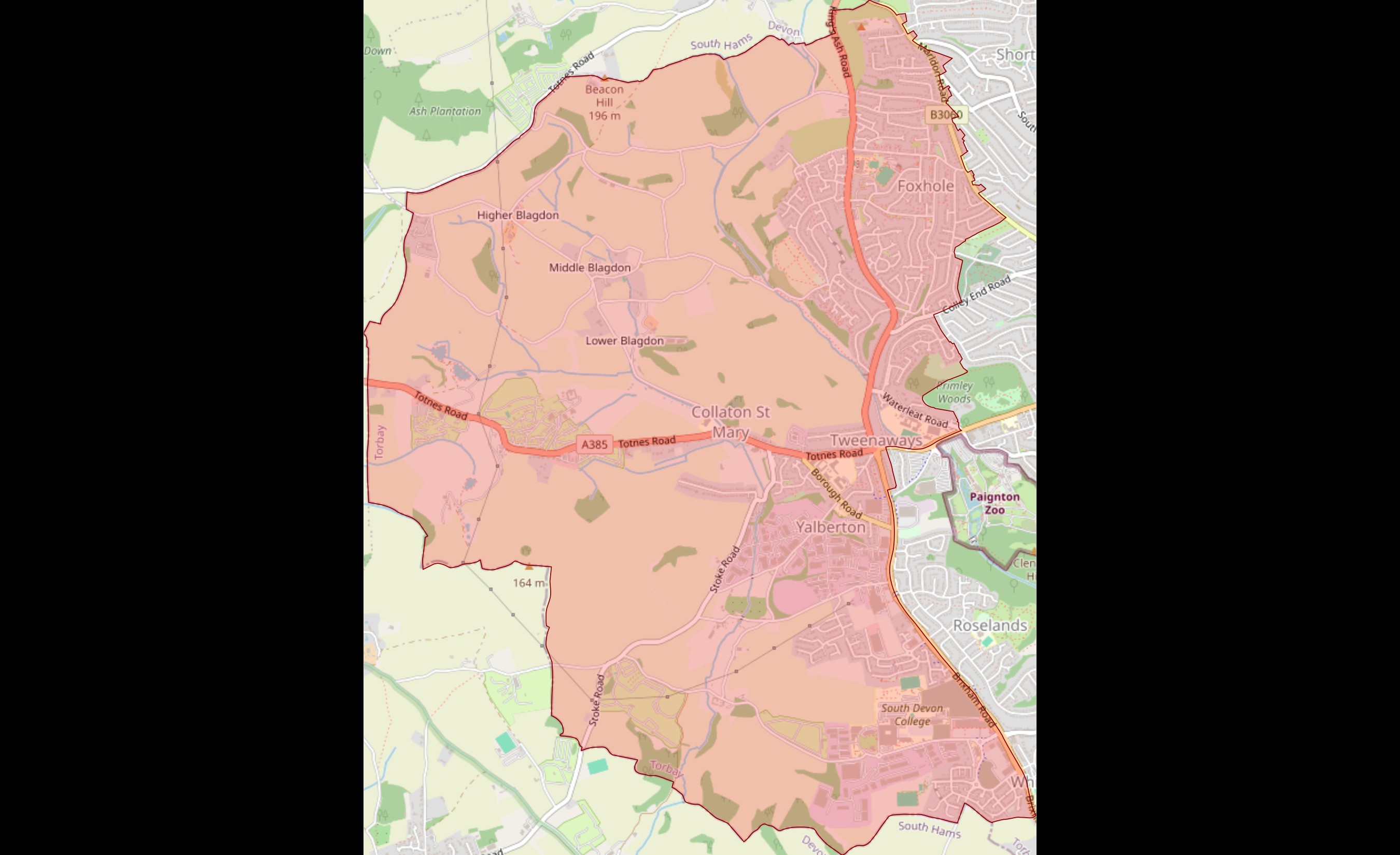 The proposed boundary for the Paignton Place Leadership Board
